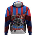 Personalised Newcastle Knights Rugby Zip Hoodie Armored Knight Mascot City Landmark Graphic