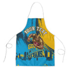 Personalised Gold Coast Titans Rugby Apron Muscular Titan Mascot City Skyline Graphic