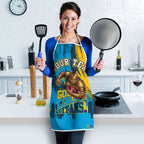 Personalised Gold Coast Titans Rugby Apron Muscular Titan Mascot City Skyline Graphic