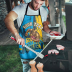 Personalised Gold Coast Titans Rugby Apron Muscular Titan Mascot City Skyline Graphic