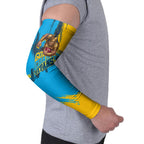 Personalised Gold Coast Titans Rugby Arm Sleeves Muscular Titan Mascot City Skyline Graphic