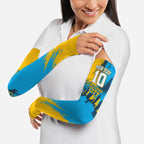 Personalised Gold Coast Titans Rugby Arm Sleeves Muscular Titan Mascot City Skyline Graphic