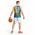 Personalised Gold Coast Titans Rugby Basketball Jersey Muscular Titan Mascot City Skyline Graphic