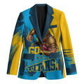 Personalised Gold Coast Titans Rugby Blazer Muscular Titan Mascot City Skyline Graphic