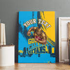 Personalised Gold Coast Titans Rugby Canvas Wall Art Muscular Titan Mascot City Skyline Graphic