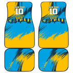 Personalised Gold Coast Titans Rugby Car Mats Muscular Titan Mascot City Skyline Graphic