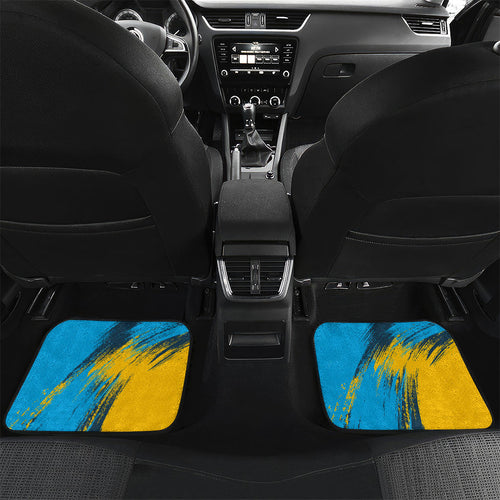 Personalised Gold Coast Titans Rugby Car Mats Muscular Titan Mascot City Skyline Graphic