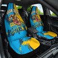 Personalised Gold Coast Titans Rugby Car Seat Cover Muscular Titan Mascot City Skyline Graphic