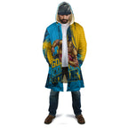 Personalised Gold Coast Titans Rugby Cloak Muscular Titan Mascot City Skyline Graphic