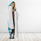 Personalised Gold Coast Titans Rugby Hooded Blanket Muscular Titan Mascot City Skyline Graphic