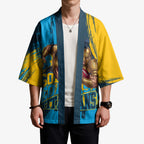 Personalised Gold Coast Titans Rugby Kimono Muscular Titan Mascot City Skyline Graphic