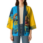 Personalised Gold Coast Titans Rugby Kimono Muscular Titan Mascot City Skyline Graphic