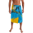 Personalised Gold Coast Titans Rugby Lavalava Muscular Titan Mascot City Skyline Graphic