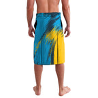 Personalised Gold Coast Titans Rugby Lavalava Muscular Titan Mascot City Skyline Graphic