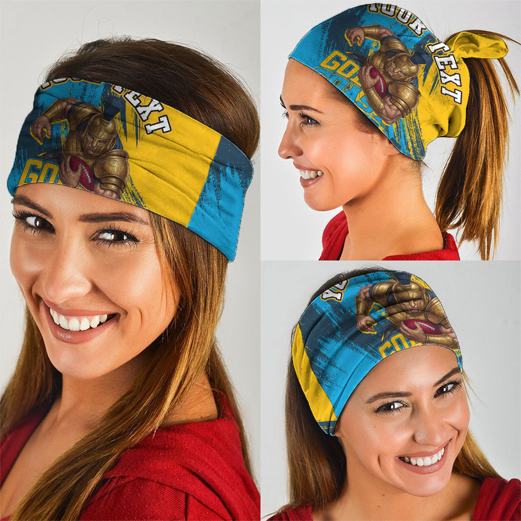 Personalised Gold Coast Titans Rugby Neck Gaiter Muscular Titan Mascot City Skyline Graphic