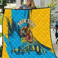 Personalised Gold Coast Titans Rugby Quilt Muscular Titan Mascot City Skyline Graphic