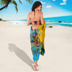 Personalised Gold Coast Titans Rugby Sarong Muscular Titan Mascot City Skyline Graphic