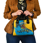 Personalised Gold Coast Titans Rugby Shoulder Handbag Muscular Titan Mascot City Skyline Graphic