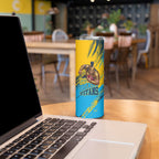 Personalised Gold Coast Titans Rugby Skinny Tumbler Muscular Titan Mascot City Skyline Graphic