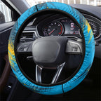 Gold Coast Titans Rugby Steering Wheel Cover Muscular Titan Mascot City Skyline Graphic