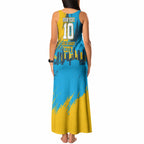 Personalised Gold Coast Titans Rugby Tank Maxi Dress Muscular Titan Mascot City Skyline Graphic