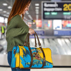 Personalised Gold Coast Titans Rugby Travel Bag Muscular Titan Mascot City Skyline Graphic