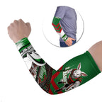 Personalized South Sydney Rabbitohs Rugby Arm Sleeves Fierce Mascot And Sydney Skyline Graphic Art