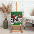 Personalized South Sydney Rabbitohs Rugby Canvas Wall Art Fierce Mascot And Sydney Skyline Graphic Art