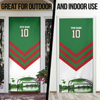 Personalized South Sydney Rabbitohs Rugby Door Cover Fierce Mascot And Sydney Skyline Graphic Art