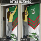 Personalized South Sydney Rabbitohs Rugby Door Cover Fierce Mascot And Sydney Skyline Graphic Art