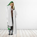 Personalized South Sydney Rabbitohs Rugby Hooded Blanket Fierce Mascot And Sydney Skyline Graphic Art