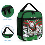 Personalized South Sydney Rabbitohs Rugby Lunch Bag Fierce Mascot And Sydney Skyline Graphic Art