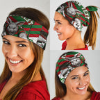 Personalized South Sydney Rabbitohs Rugby Neck Gaiter Fierce Mascot And Sydney Skyline Graphic Art