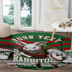 Personalized South Sydney Rabbitohs Rugby Round Carpet Fierce Mascot And Sydney Skyline Graphic Art