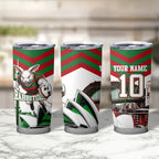 Personalized South Sydney Rabbitohs Rugby Tumbler Cup Fierce Mascot And Sydney Skyline Graphic Art