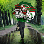 Personalized South Sydney Rabbitohs Rugby Umbrella Fierce Mascot And Sydney Skyline Graphic Art
