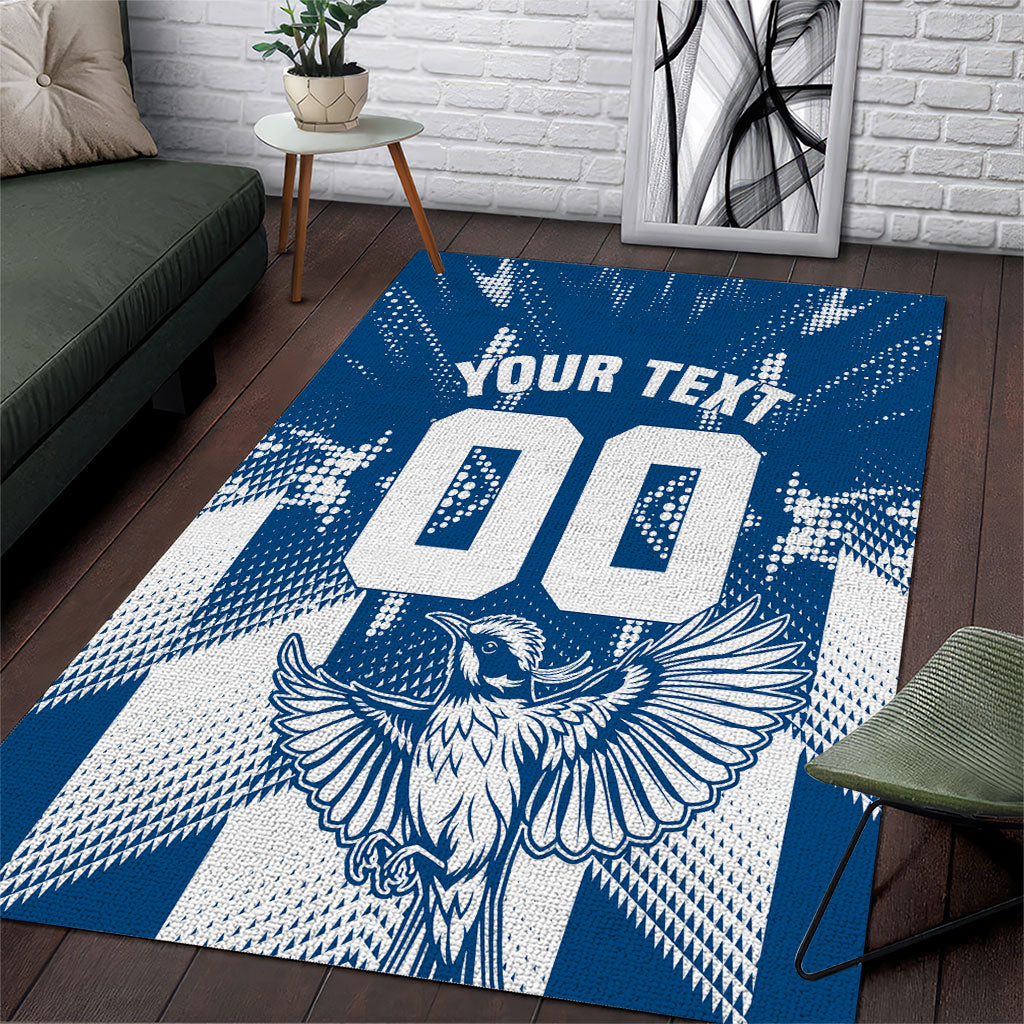 Personalized VIC Oztag Australia Bird Mascot Area Rug Australian Flag Southern Cross Halftone