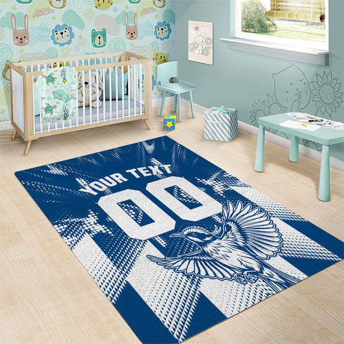 Personalized VIC Oztag Australia Bird Mascot Area Rug Australian Flag Southern Cross Halftone