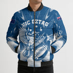 Personalized VIC Oztag Australia Bird Mascot Bomber Puffer Jacket Australian Flag Southern Cross Halftone