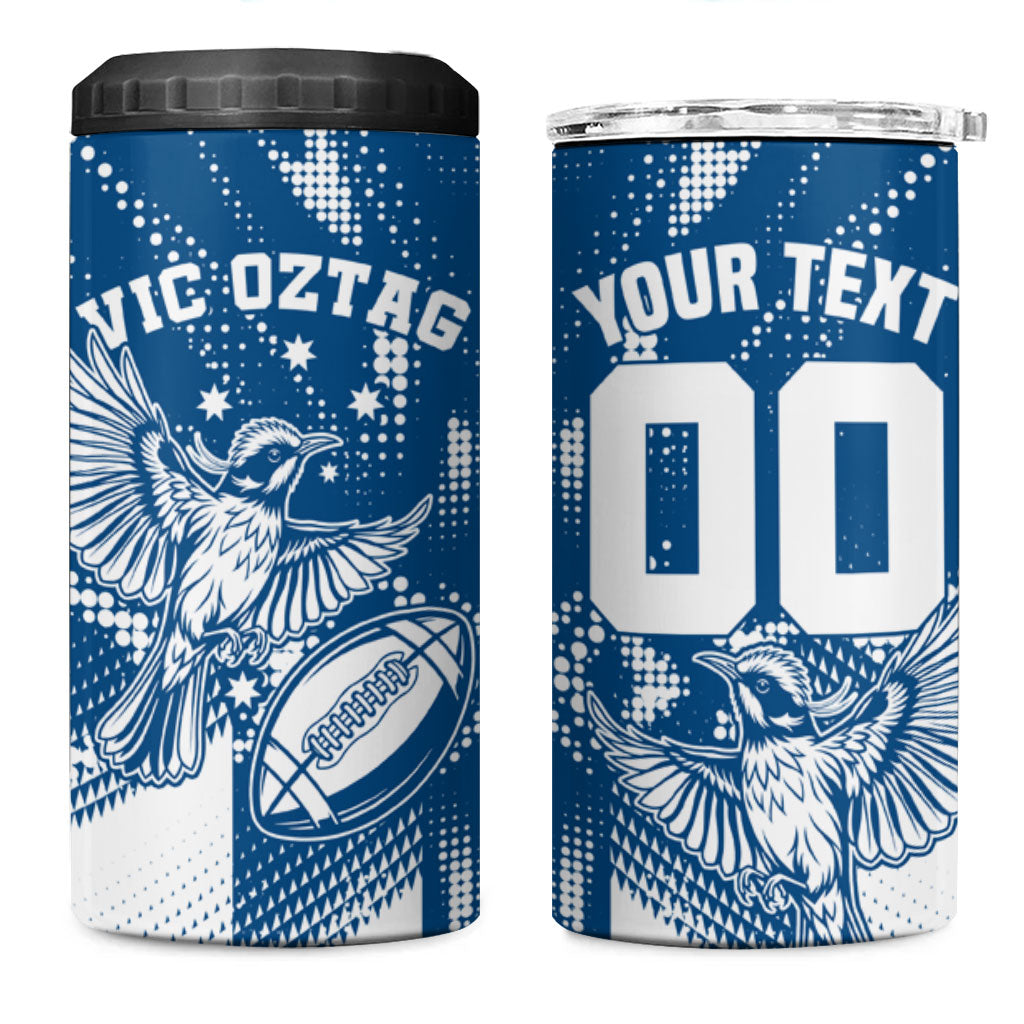 Personalized VIC Oztag Australia Bird Mascot 4 in 1 Can Cooler Tumbler Australian Flag Southern Cross Halftone
