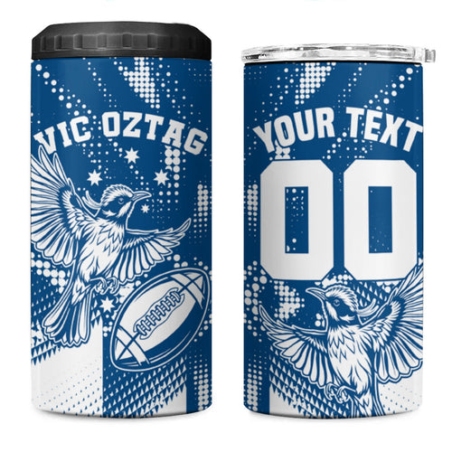 Personalized VIC Oztag Australia Bird Mascot 4 in 1 Can Cooler Tumbler Australian Flag Southern Cross Halftone