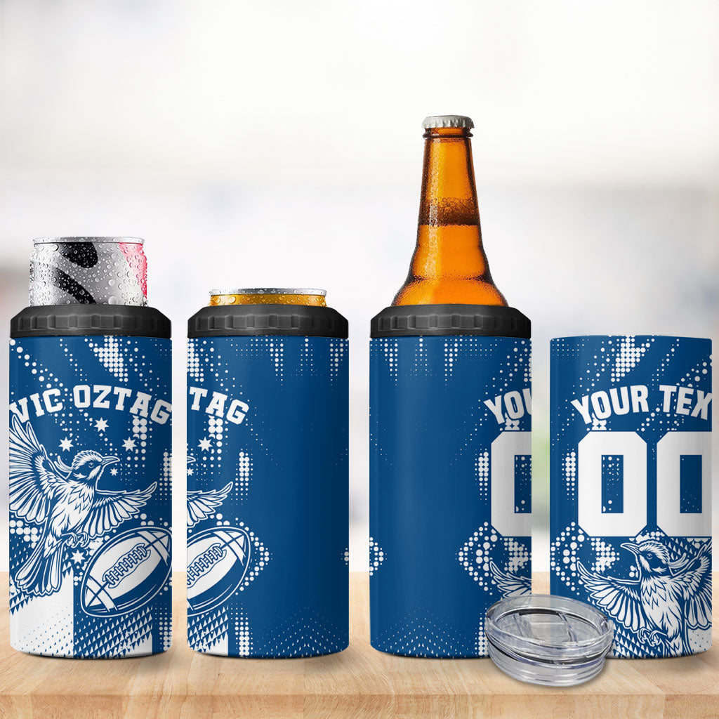 Personalized VIC Oztag Australia Bird Mascot 4 in 1 Can Cooler Tumbler Australian Flag Southern Cross Halftone