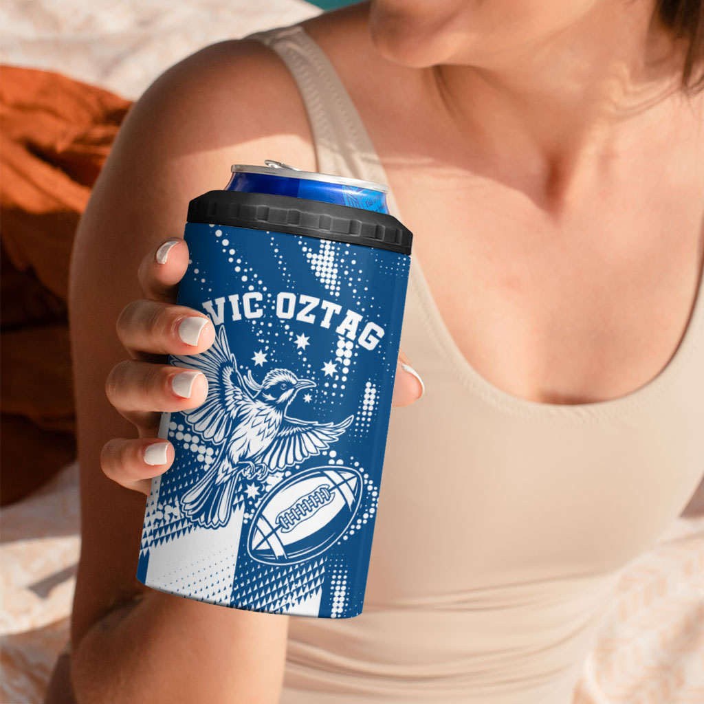 Personalized VIC Oztag Australia Bird Mascot 4 in 1 Can Cooler Tumbler Australian Flag Southern Cross Halftone