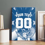 Personalized VIC Oztag Australia Bird Mascot Canvas Wall Art Australian Flag Southern Cross Halftone