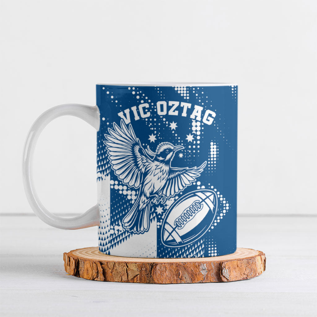 Personalized VIC Oztag Australia Bird Mascot Ceramic Mug Australian Flag Southern Cross Halftone
