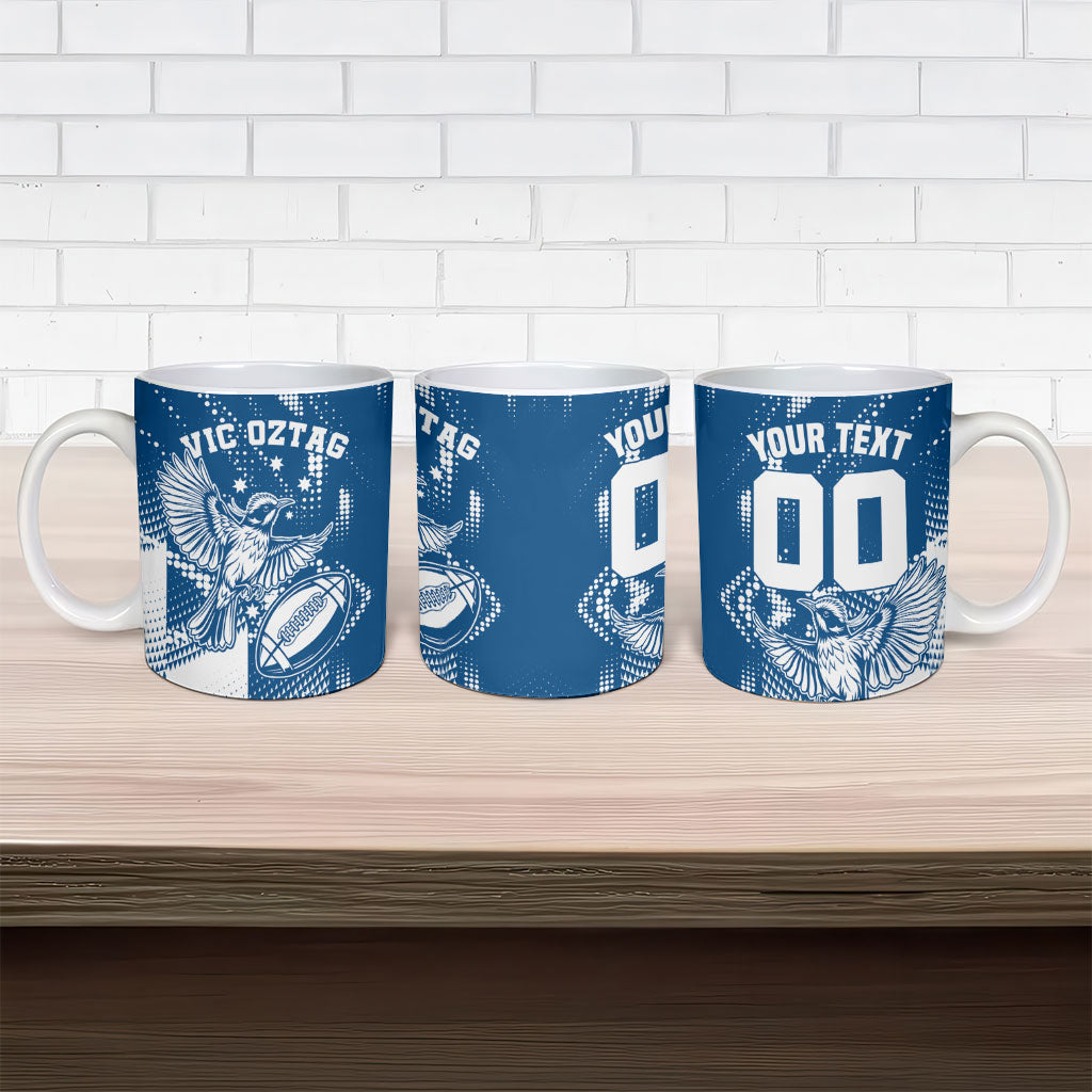 Personalized VIC Oztag Australia Bird Mascot Ceramic Mug Australian Flag Southern Cross Halftone