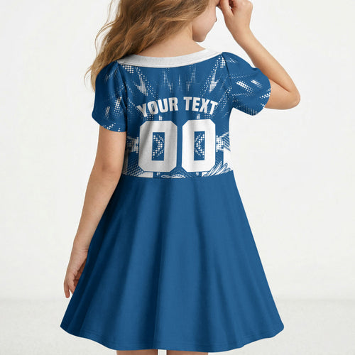 Personalized VIC Oztag Australia Bird Mascot Kid Short Sleeve Dress Australian Flag Southern Cross Halftone