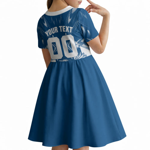 Personalized VIC Oztag Australia Bird Mascot Kid Short Sleeve Dress Australian Flag Southern Cross Halftone