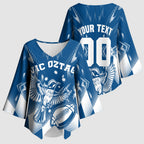 Personalized VIC Oztag Australia Bird Mascot Kimono Sleeve Blouse Australian Flag Southern Cross Halftone