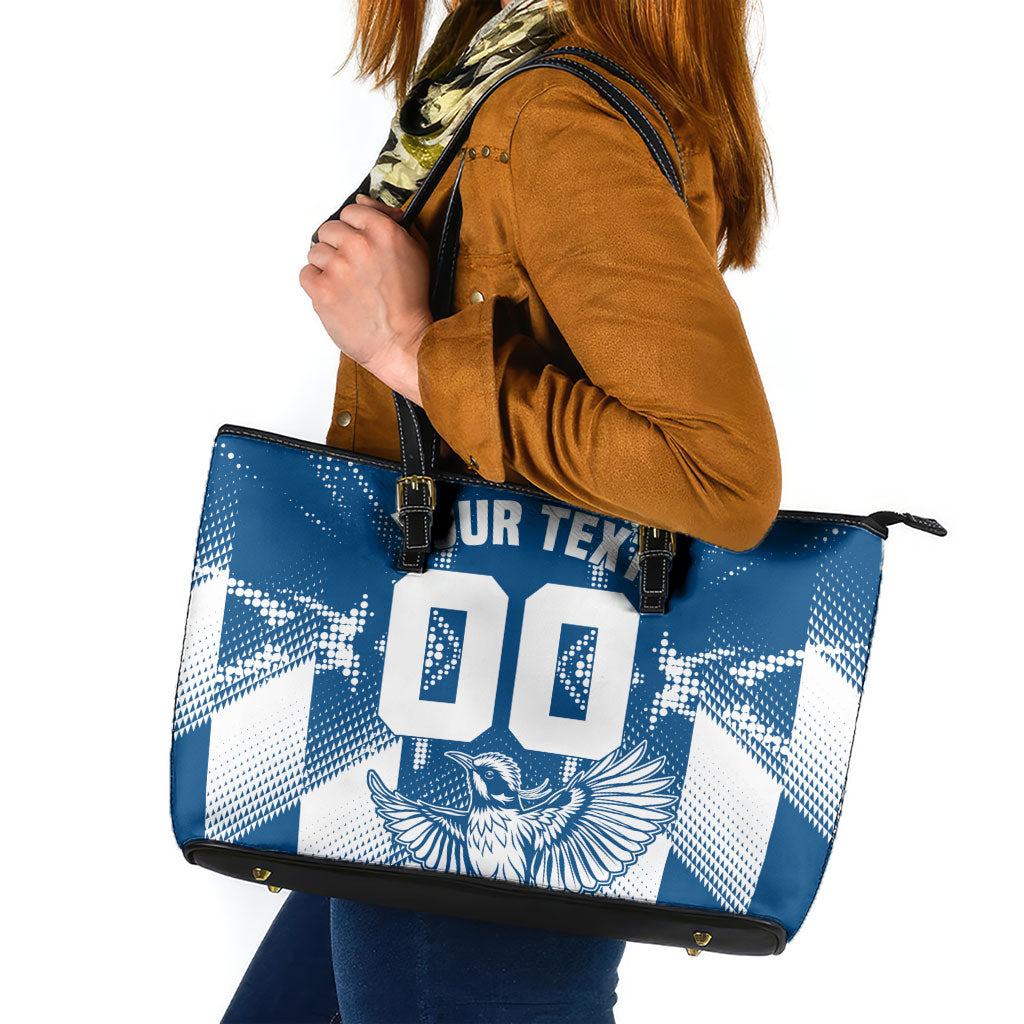 Personalized VIC Oztag Australia Bird Mascot Leather Tote Bag Australian Flag Southern Cross Halftone